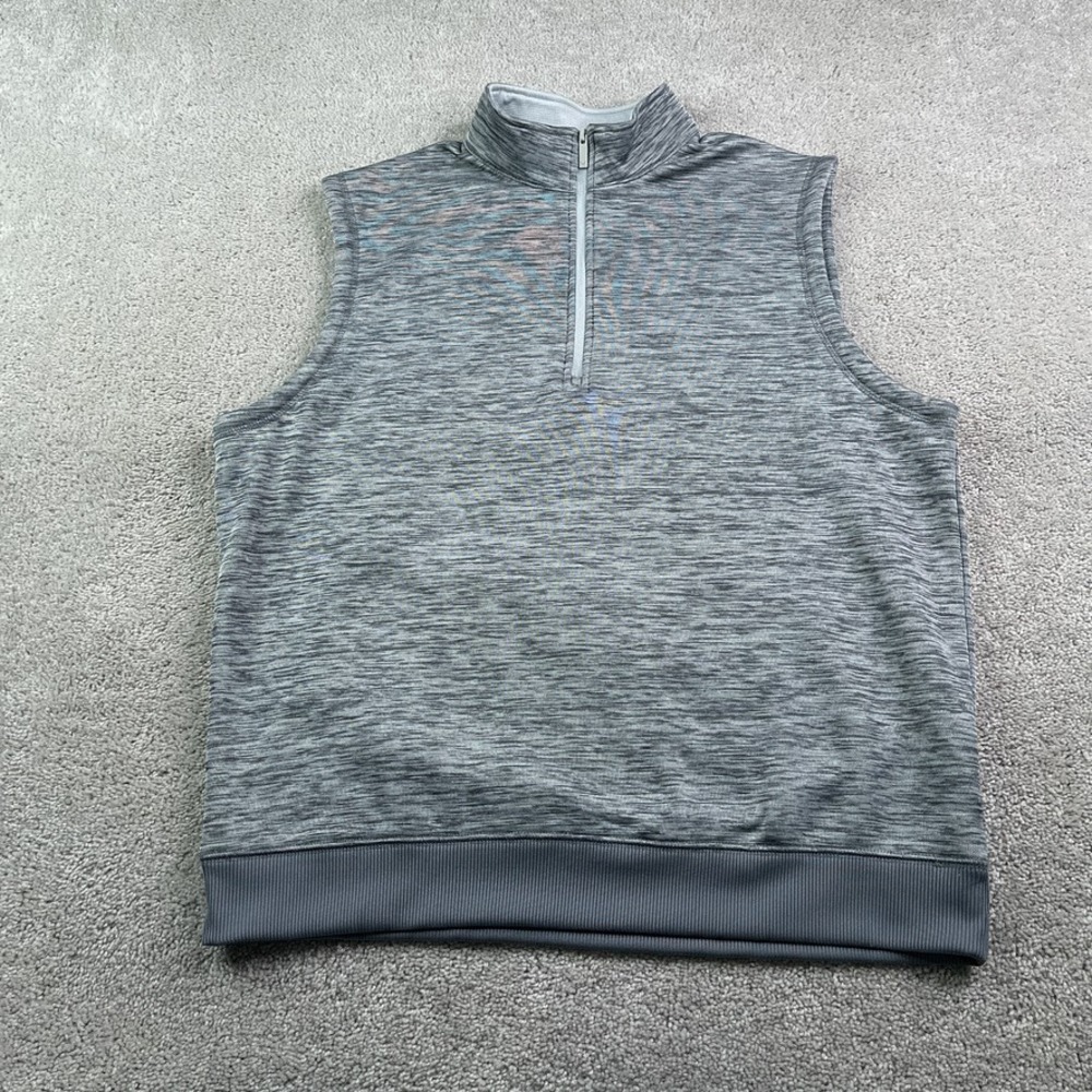 Callaway Golf Vest Mens Large Grey Fleece Weather Series Quarter Zip Pullover